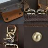 Brown soft leather large capacity travel bag