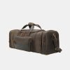 Distressed textured leather large travel bag