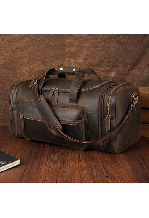 TB17-2-500x731-1 Distressed textured leather large travel bag