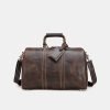 Luxurious brown leather large travel bag
