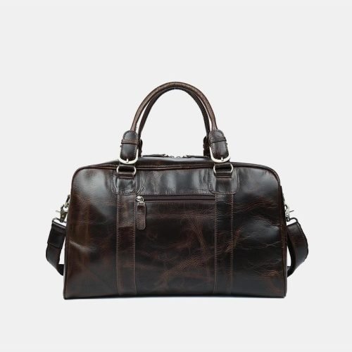 Oil-waxed leather large-capacity travel bag