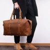 Elegant waterproof leather large-capacity travel bag