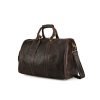 Dark brown durable leather travel bag