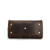 Dark brown durable leather travel bag