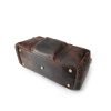 Large capacity dark brown leather travel bag