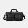 New fashionable black soft leather travel bag