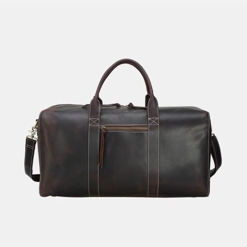 Durable large capacity genuine leather travel bag