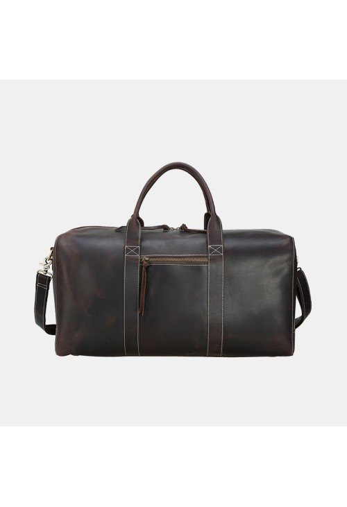 Durable large capacity genuine leather travel bag
