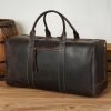 Durable large capacity genuine leather travel bag