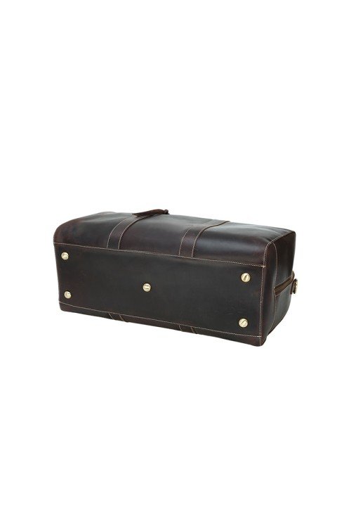 Durable large capacity genuine leather travel bag