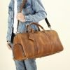 Retro spacious practical leather travel bag