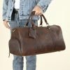 Retro spacious practical leather travel bag