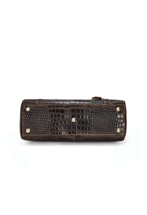Crocodile pattern luxury large leather travel bag