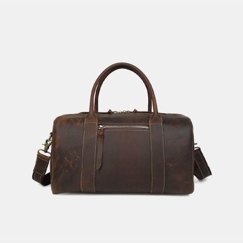 High-grade brown large-capacity leather travel bag
