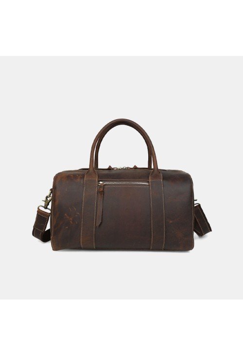 High-grade brown large-capacity leather travel bag