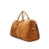Brown large capacity genuine leather hand travel bag