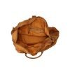 Brown large capacity genuine leather hand travel bag